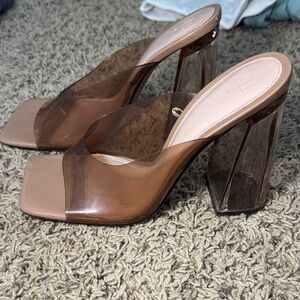 Zara Brown Transparent Mules